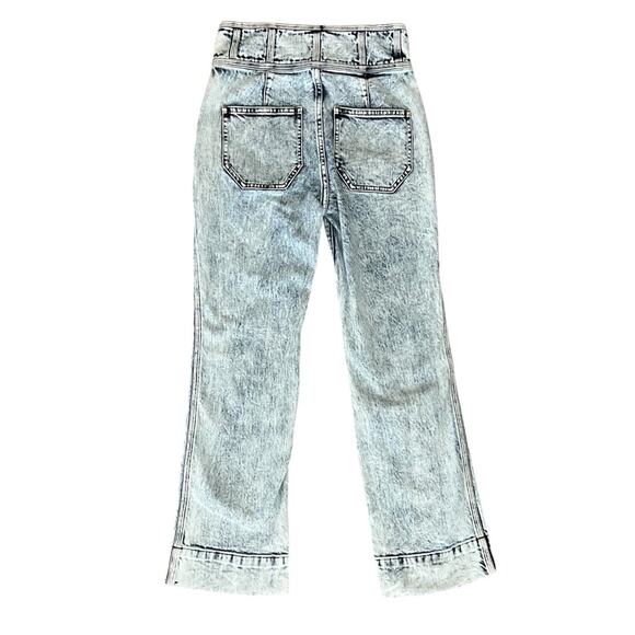 Ulla Johnson Ellis Flare Leg Jeans Acid Wash Sz 2 Cropped High Rise Button Fly - Picture 7 of 11